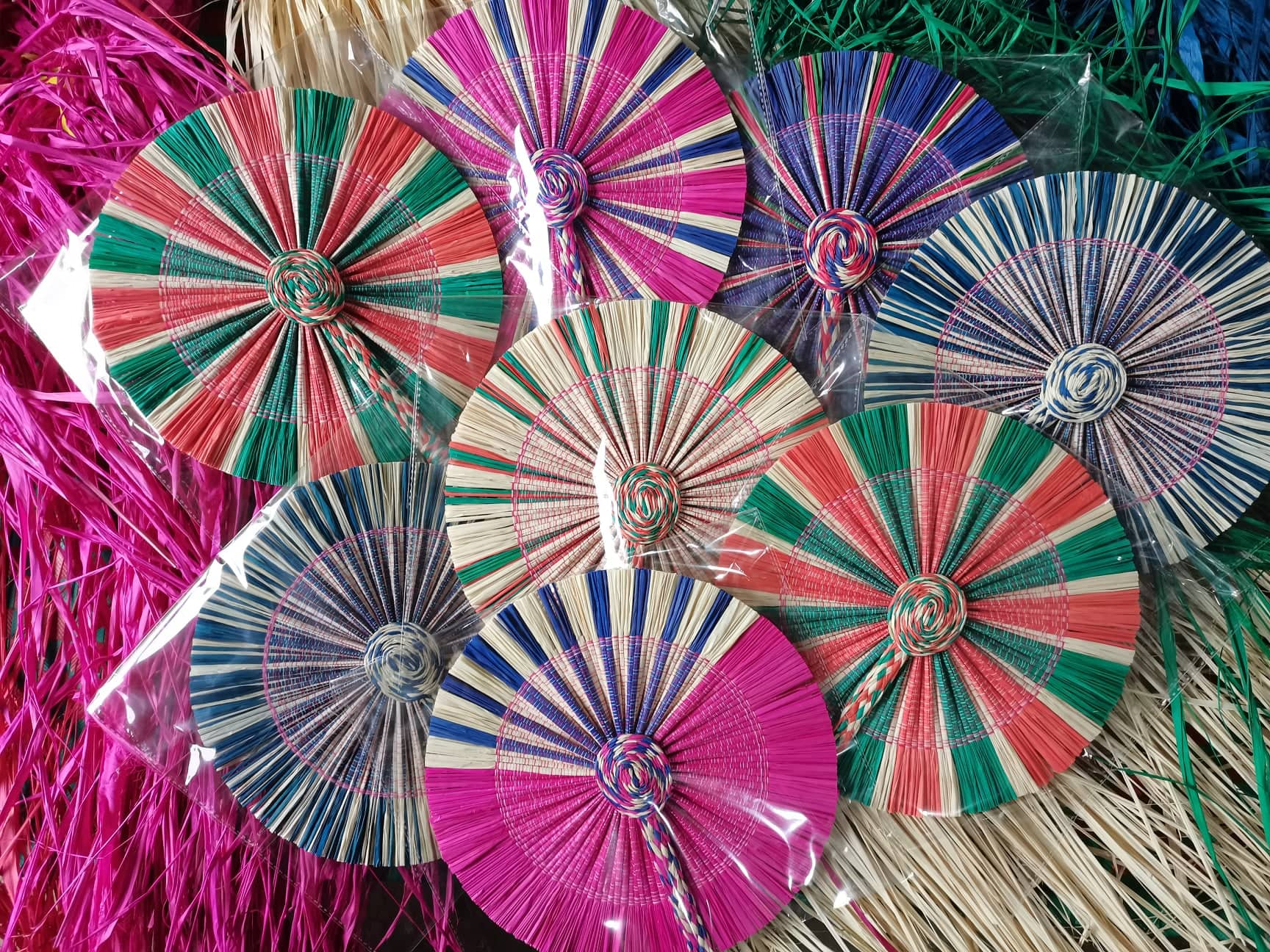 Colorful Buri fans made by housewives