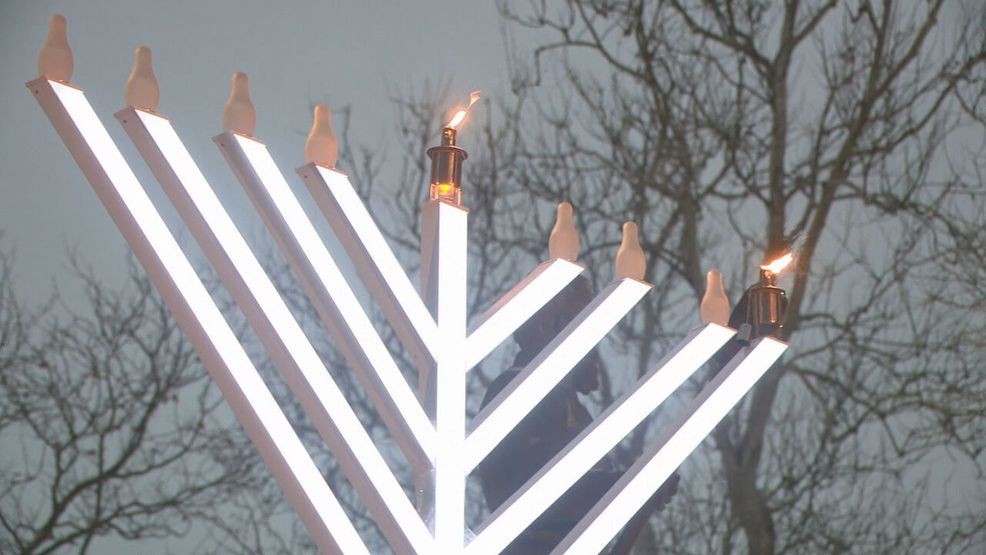 First Hanukkah menorah lighting in Washington Square Park