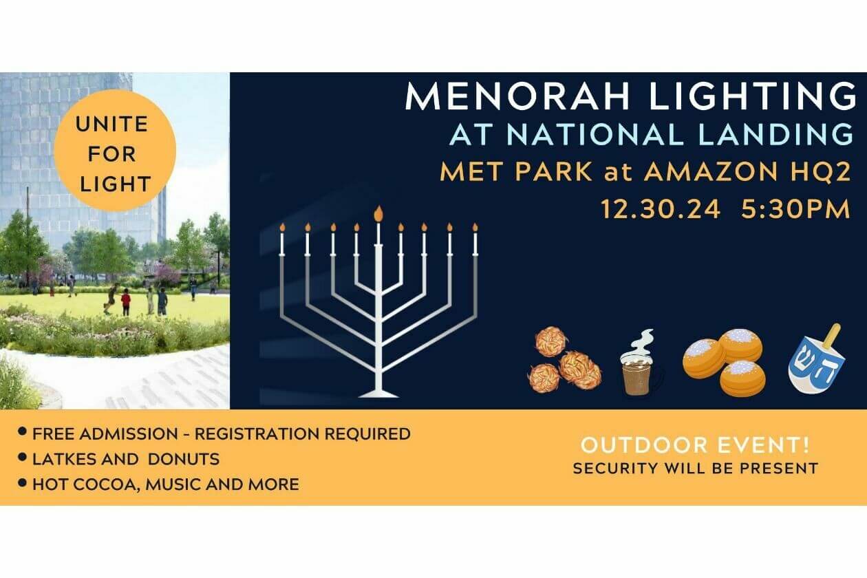 Menorah lighting at National Landing – Met Park at Amazon HQ2