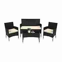 FDW Patio furniture set 4 pieces outdoor rattan chair wicker sofa garden conversation bistro sets for yard & comma; Pool or garden