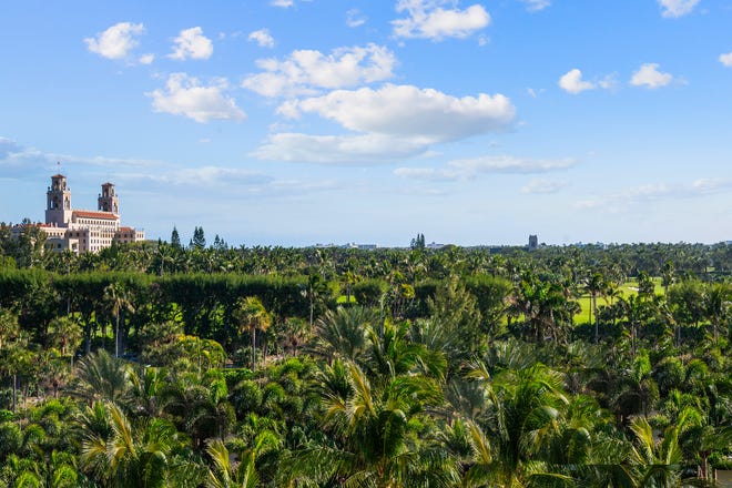 The Southern Exposure of the Penthouse offers a dramatic view of the Breaker Resort and its golf course.