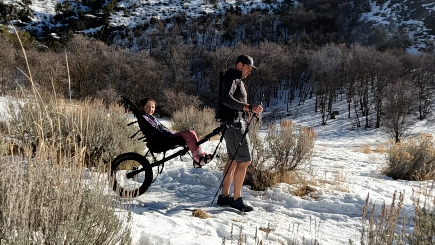 LJ Wilde and Luci use the Cascade Cart to enjoy nature together. 