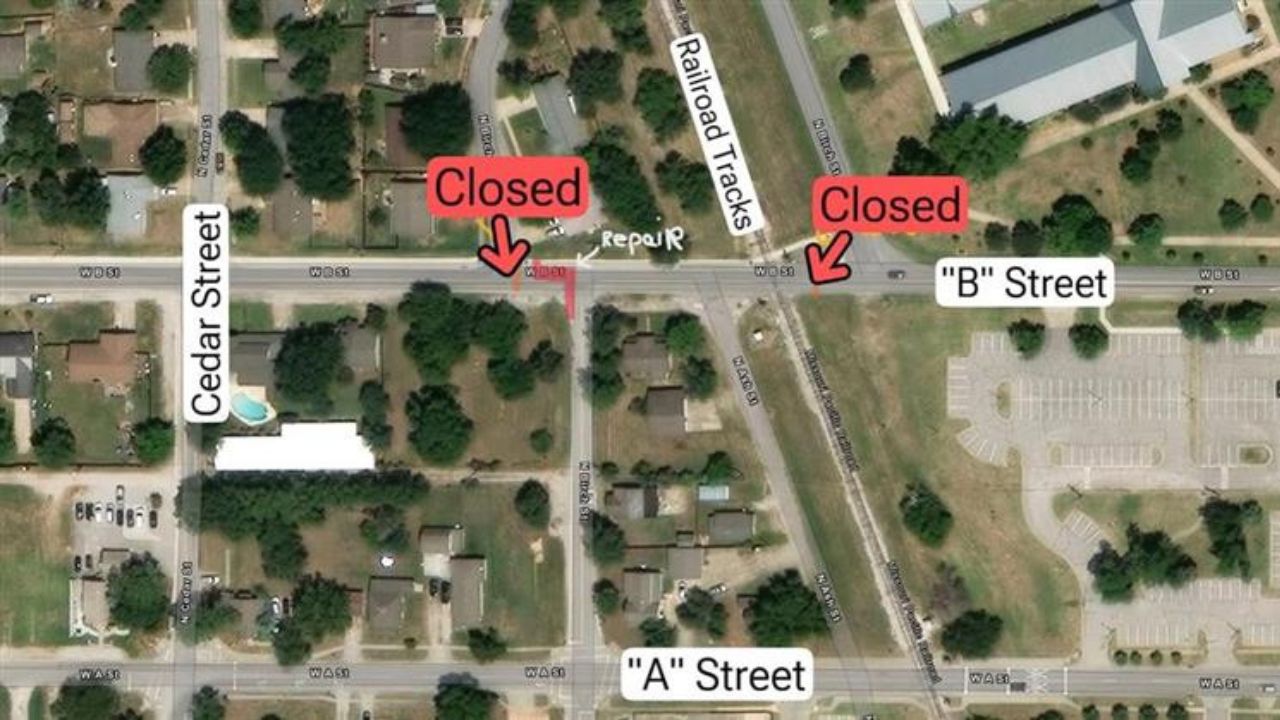 West B Street in Jenks for weekend repairs closed