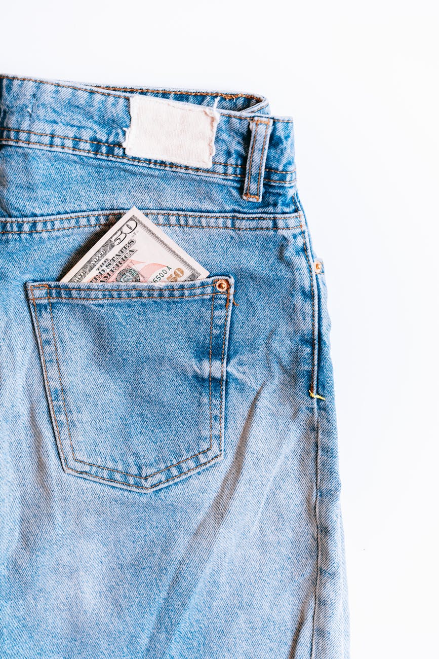 Jeans with US dollars in pocket