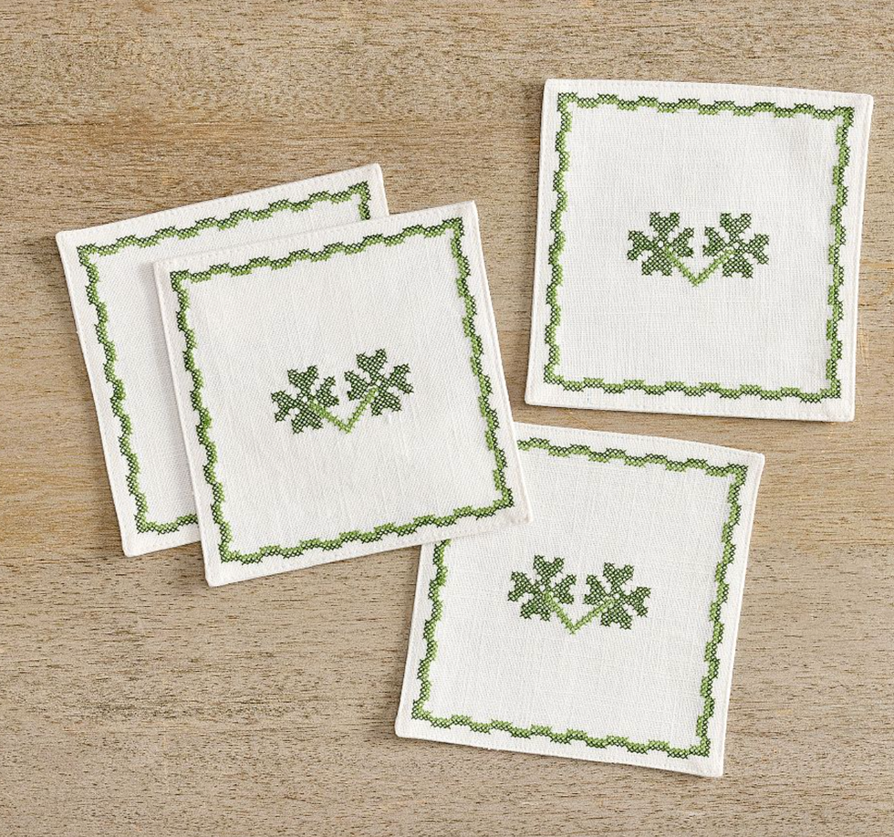 Cross-Stitch Clover napkind (set of 4)