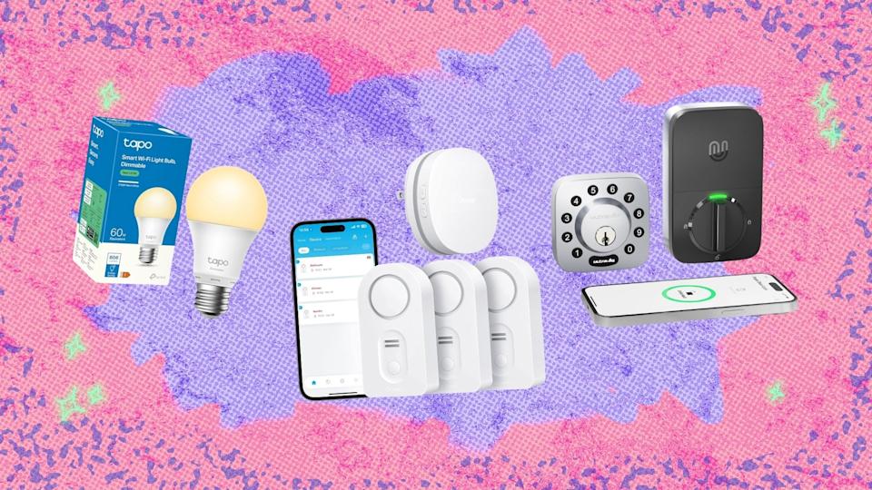 Smart Home devices on a gradient background