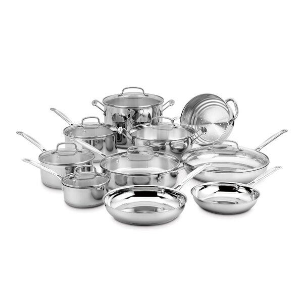 The classic 17-part stainless steel cookware set by the chef The classic 17-part stainless steel cookware set by the chef