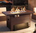 25 '' H x 40 '' W Rattan Outdoor Fire Pit Table - $ 280 (War 490 US dollars)