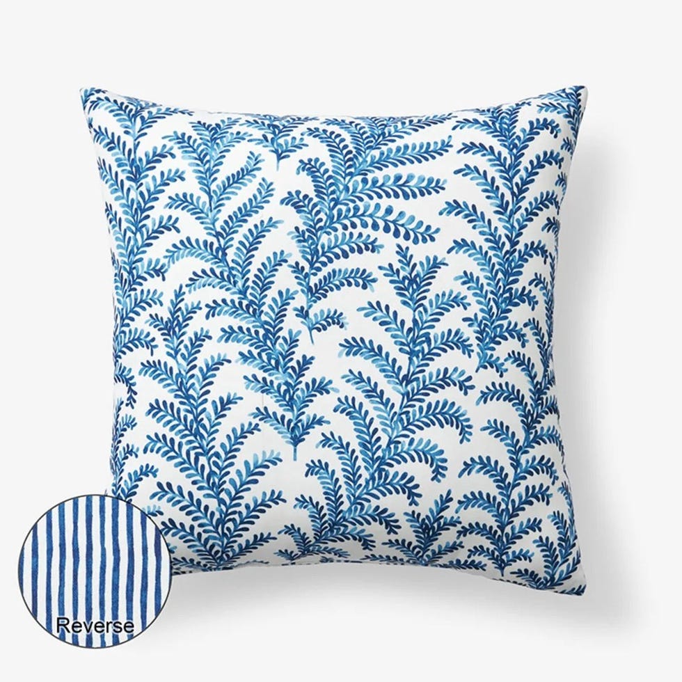 Printed reversible decorative square pillow outdoors - fern Printed reversible decorative square pillow outdoors - fern