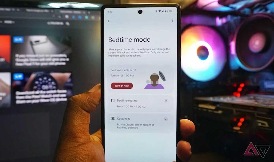 Sleeping mode opens on an Android phone