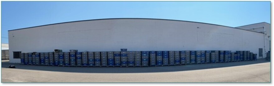 Archive material from Midlands Doan Historical Center in trash cans in prism specialties before it is treated