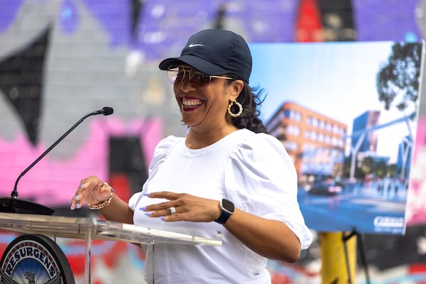 The commissioner of Fulton County, Mo Ivory, said at the groundbreaking ceremony on Thursday for the renovation of the building in Alabama St. SW 143 in Atlanta: “Projects like this will send a message: Downtown Atlanta is not just a goal, it is a home." (Arvin Temkar/AJC)