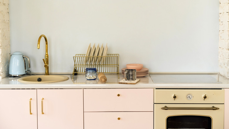 Rosa cupboards in a kitchen