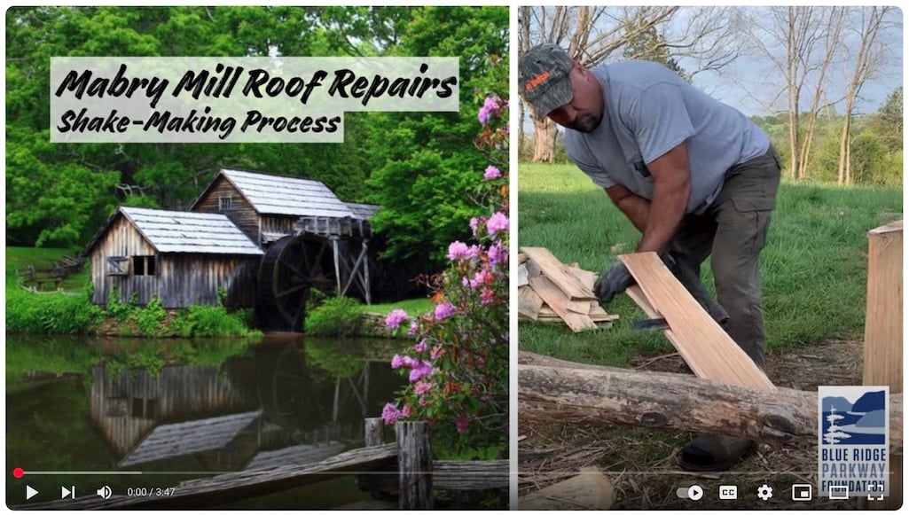 Donors support a new roof for Mabry Mill on the Blue Ridge Parkway