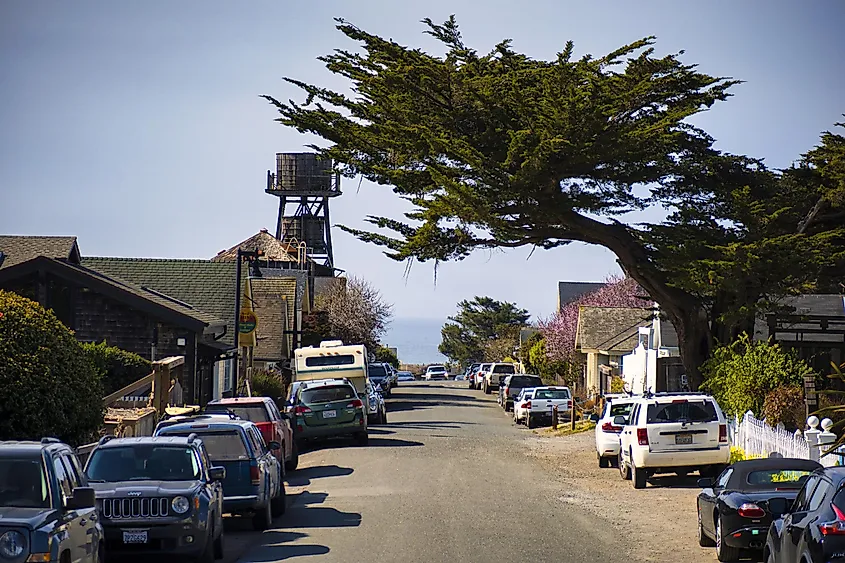 Back Street in Mendocino, USA.