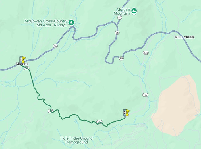 Complete closure of the state route 172 for emergency restoration