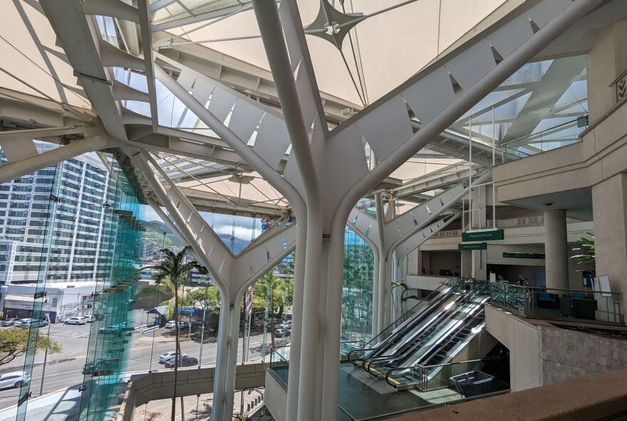 The interior of the Hawaii Convention Center.