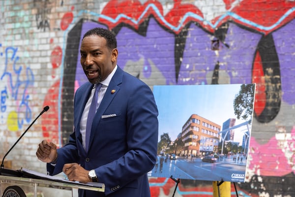 The mayor of Atlanta, Andre Dickens, said at the groundbreaking ceremony on Thursday in the Alabama St." (Arvin Temkar/AJC)