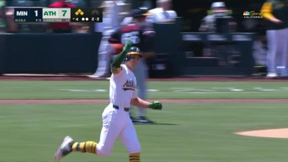 Soderstrom Hits Grand Slam, 2-Run-HR, to help athletics