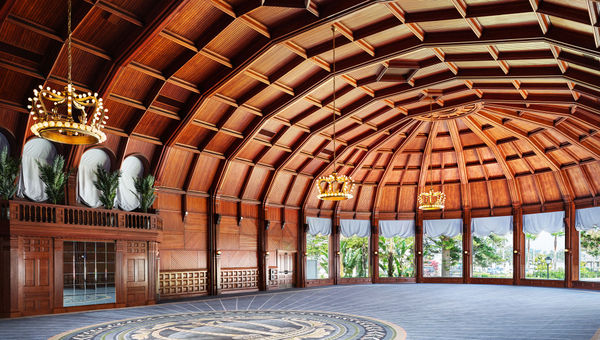 The renovated Victorian crown room in the Hotel del Coronado.