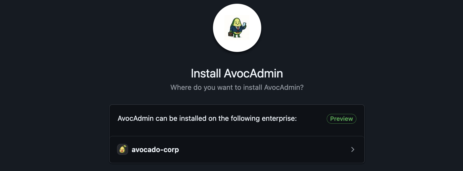 Select a company as an installation goal