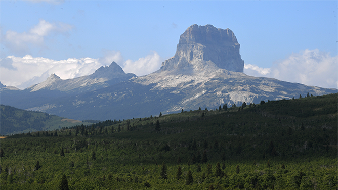 File - An entrance to the Glacier National Park in St. Mary, Montana, on October 19, 2023.