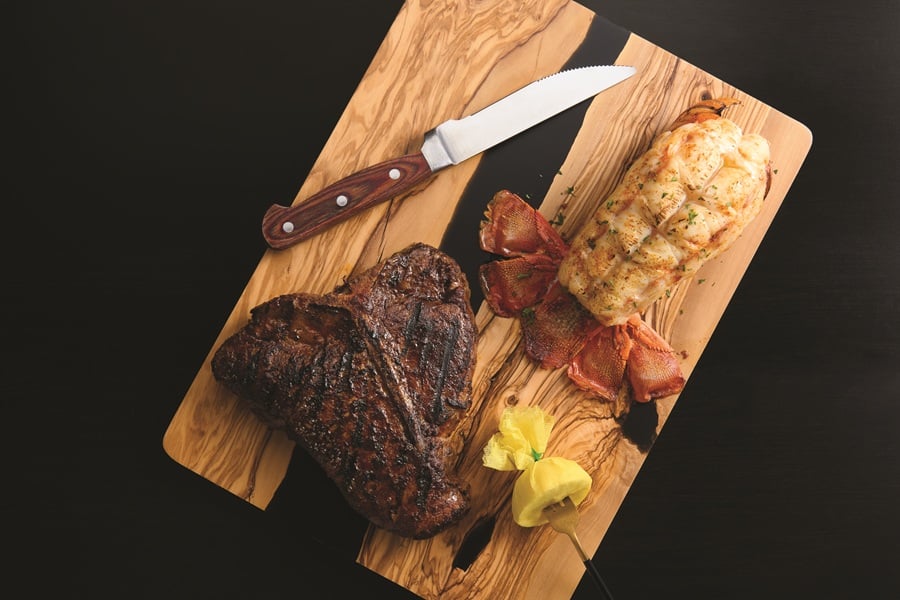 Porterhouse and lobster
