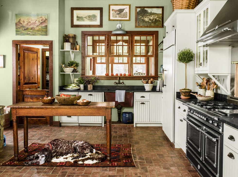 New building farm kitchen, which looks rustic and homely