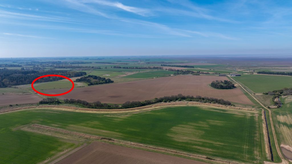 Air supervision of grassy land with a red -called area