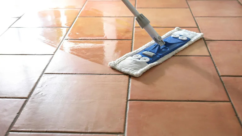 Someone who wipes terracotta tiles