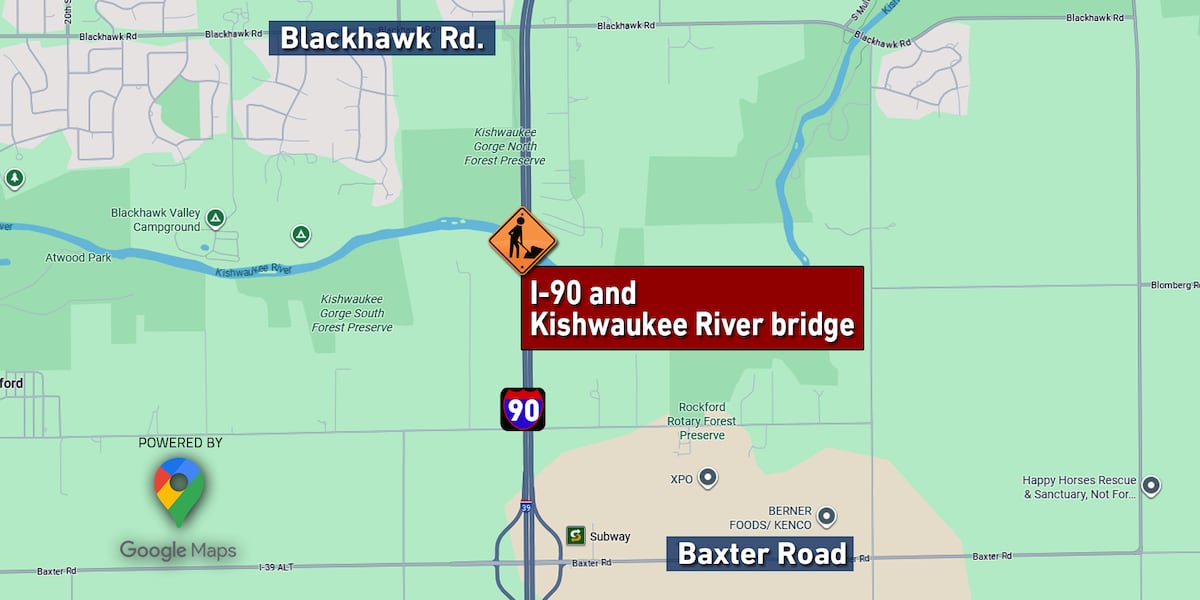 Blocking closures for the I-90 near the Kishwaukee River Bridge planned