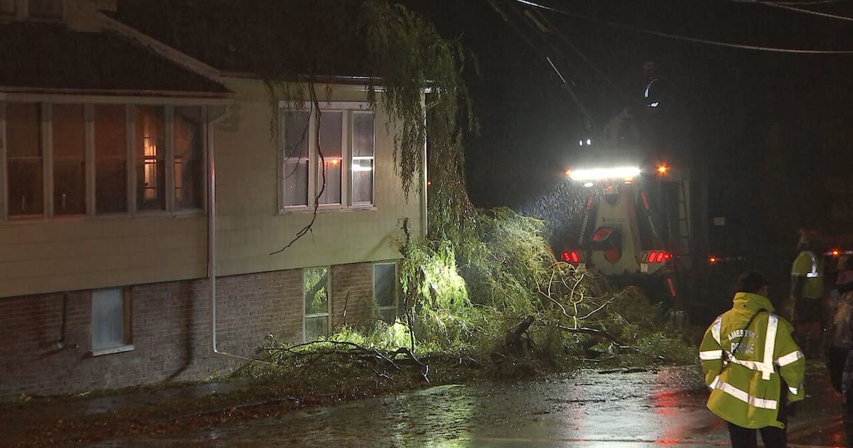Large tree branch falls through Amesbury roof - Boston 25 News