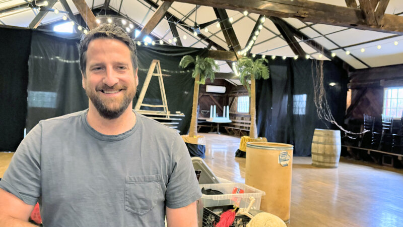 Photo by Steve Goldstein. Sol Bayer-Pacht is in the middle of preparing for a Halloween fundraiser at the Old Lantern Event Barn.