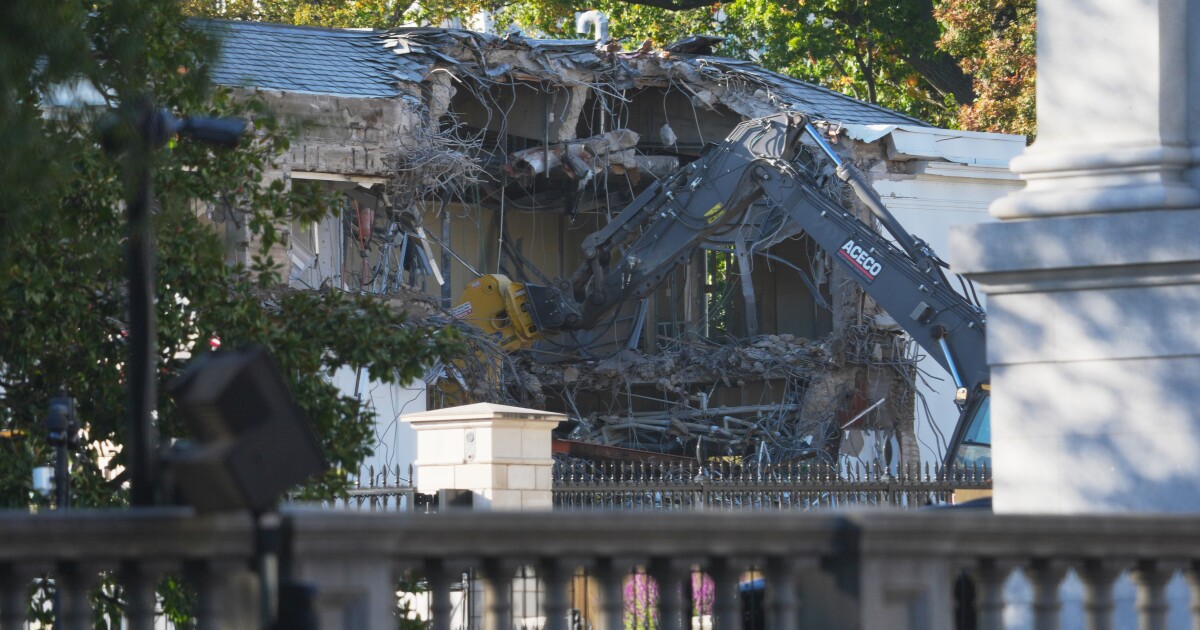 The White House begins demolishing part of the East Wing to build Trump's ballroom