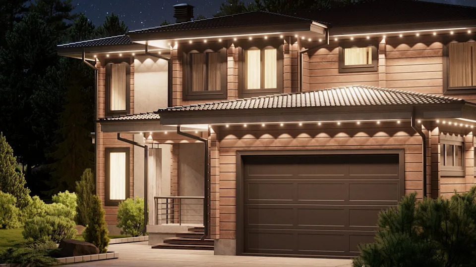 Nanoleaf permanent outdoor lights that are installed outside the home