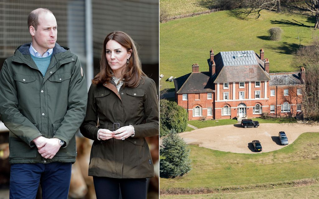 William and Kate on the farm and view of Forest Lodge in 2018