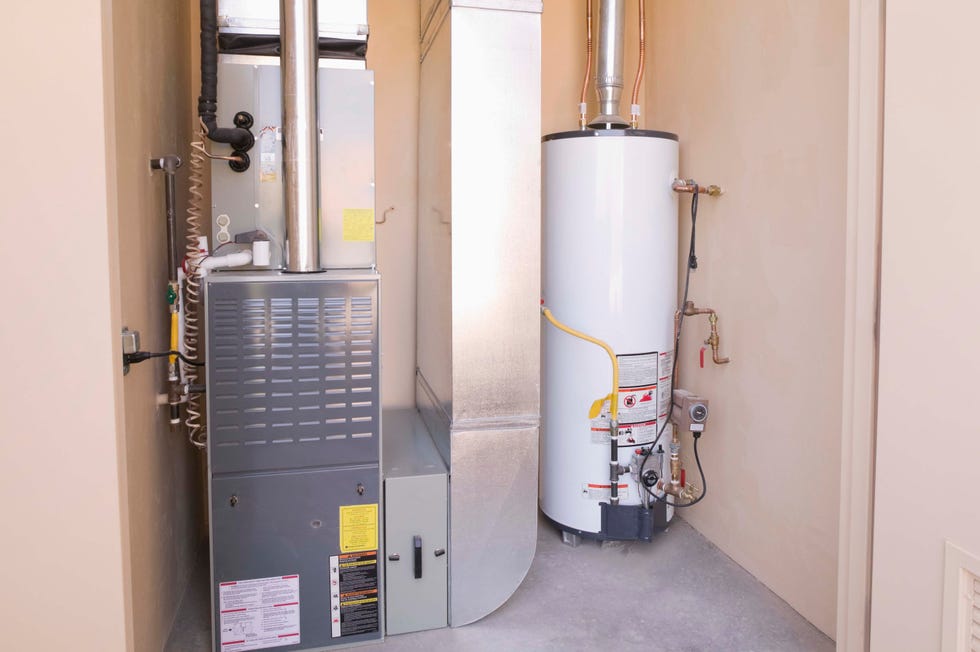 Water heater and furnace in the basement